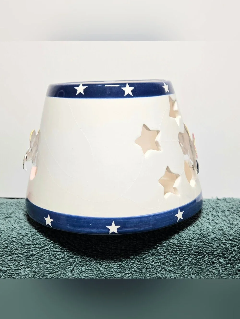 Vintage Home Interiors Patriotic Angel Jar Candle Shade Topper